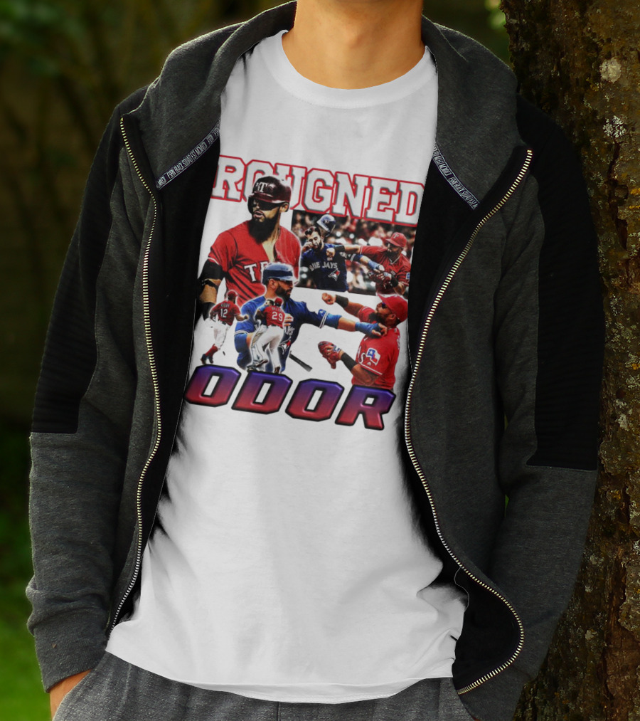 Rougned Odor Texas Blue Jays Brawl Action T-Shirt