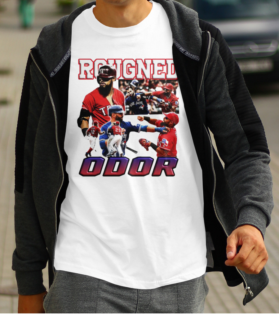 Rougned Odor Texas Blue Jays Brawl Action T-Shirt