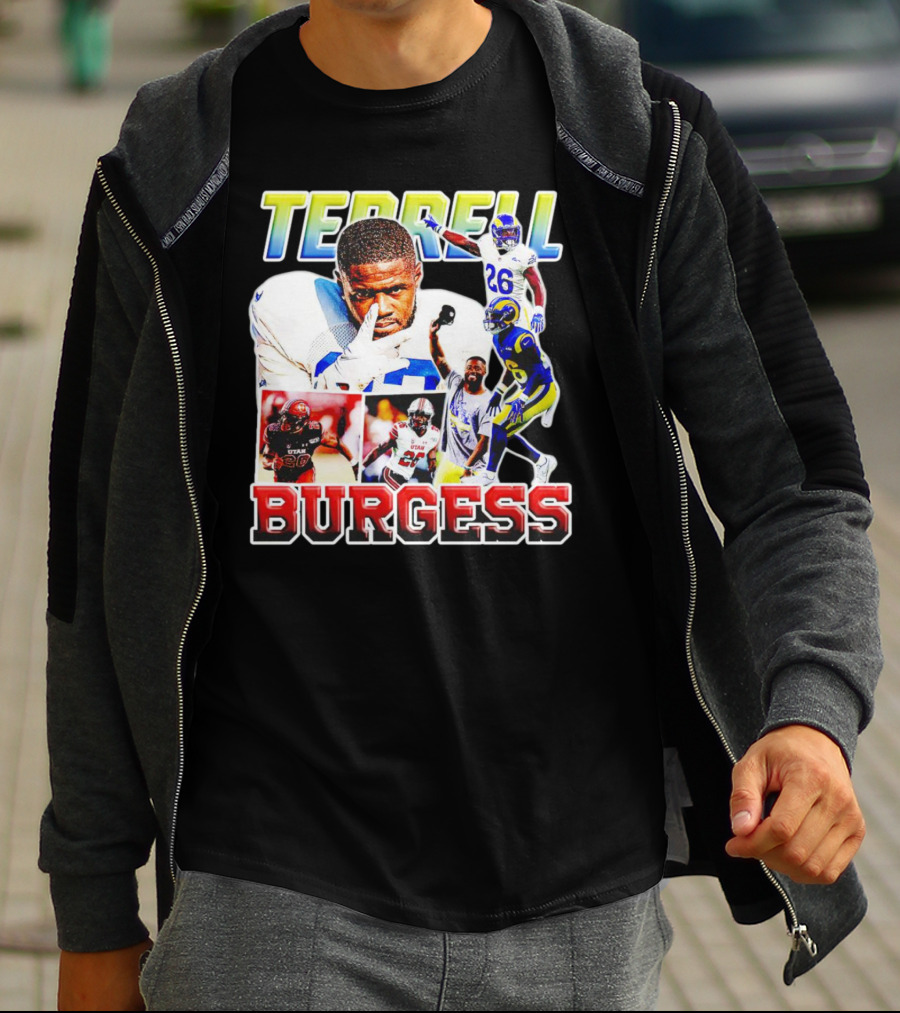 Terrell Burgess Los Angeles Rams Football Collage T-Shirt
