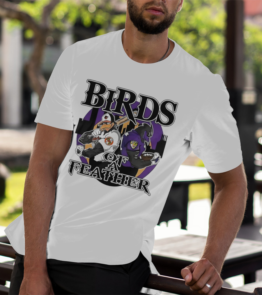 Birds Of A Feather Baltimore Ravens And Orioles T-Shirt