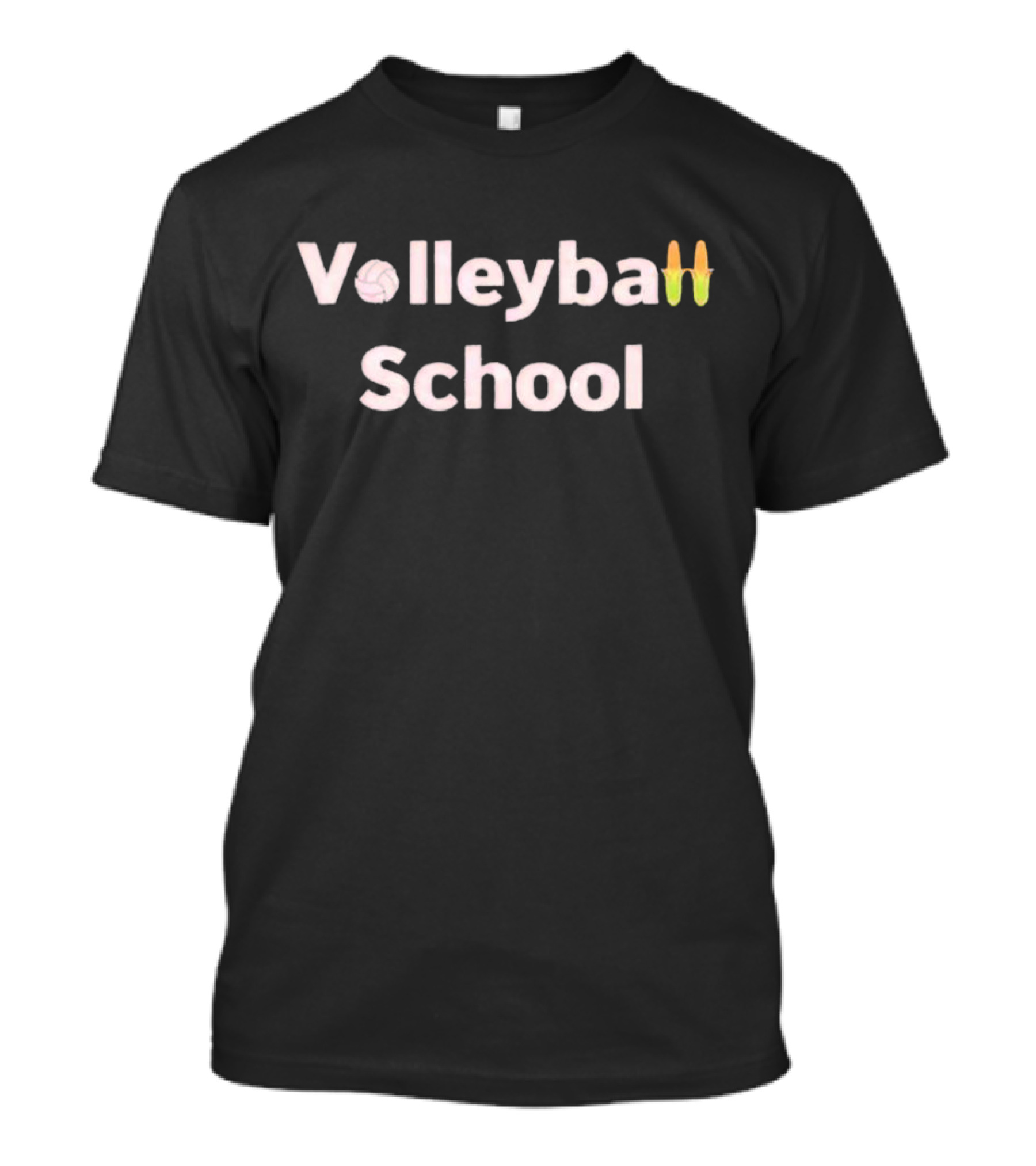 Volleyball School Corn Emoji Volleyball Text T-Shirt