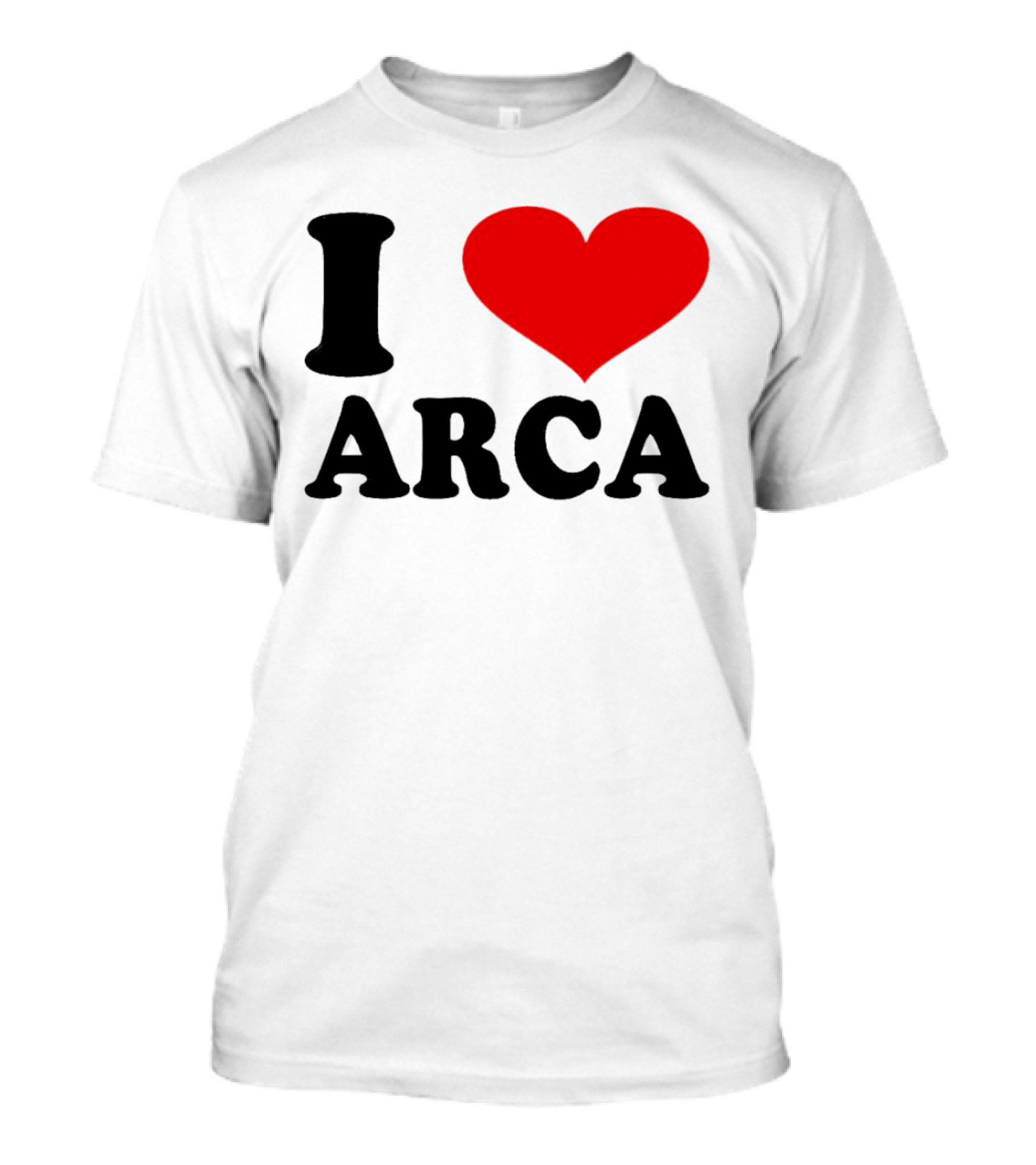 I Heart Arca Bold Text With Red Heart T-Shirt