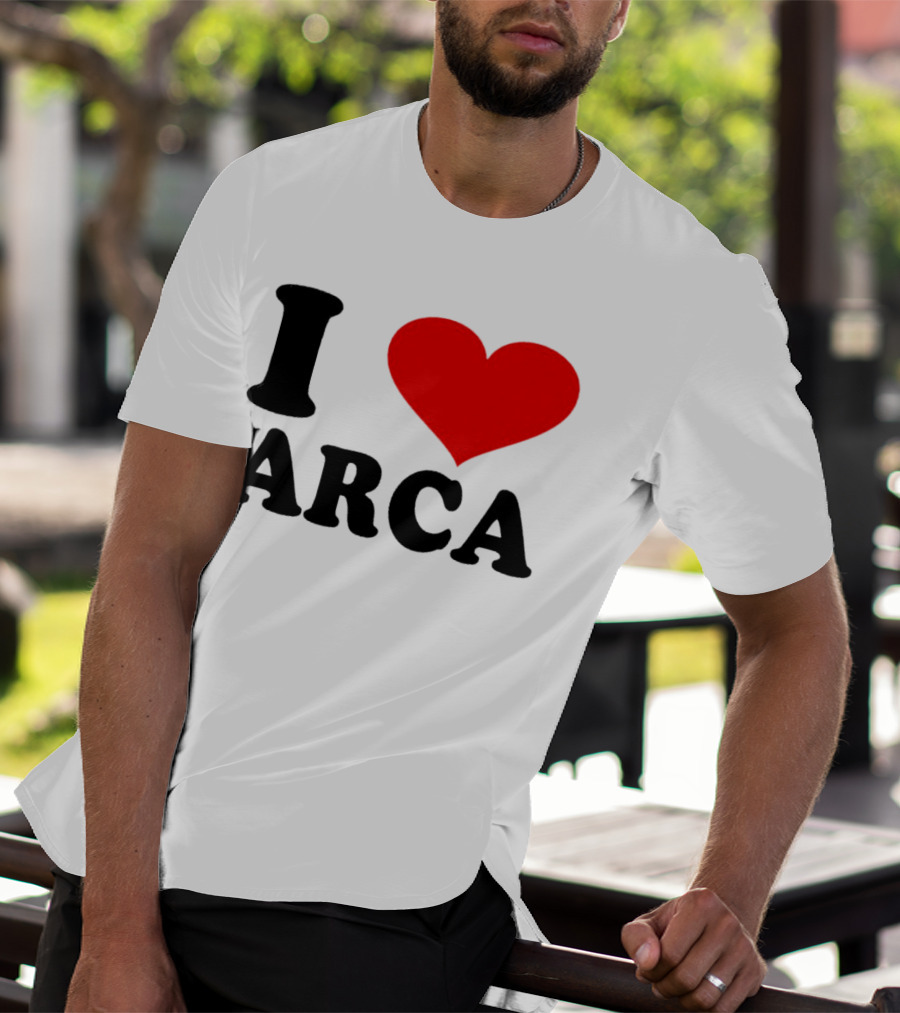 I Heart Arca Bold Text With Red Heart T-Shirt