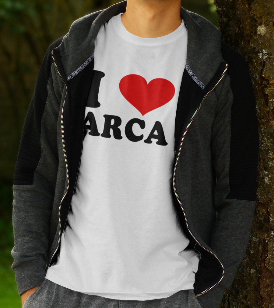 I Heart Arca Bold Text With Red Heart T-Shirt