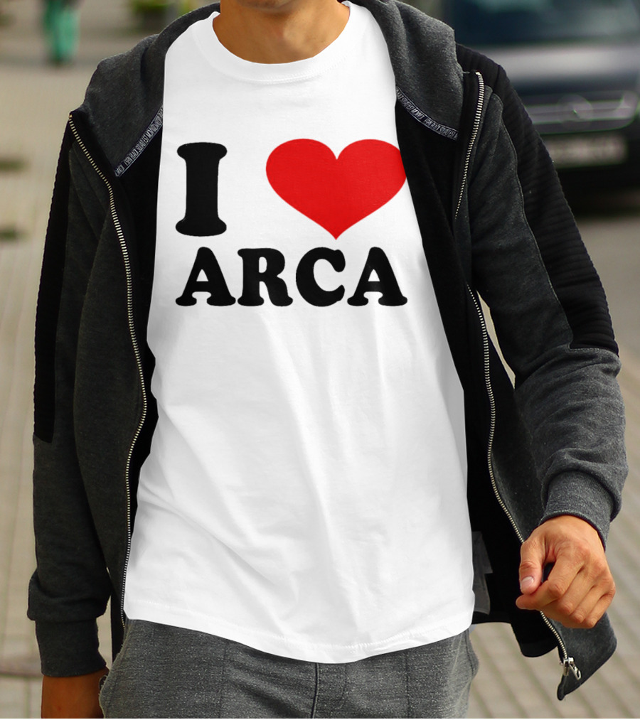 I Heart Arca Bold Text With Red Heart T-Shirt