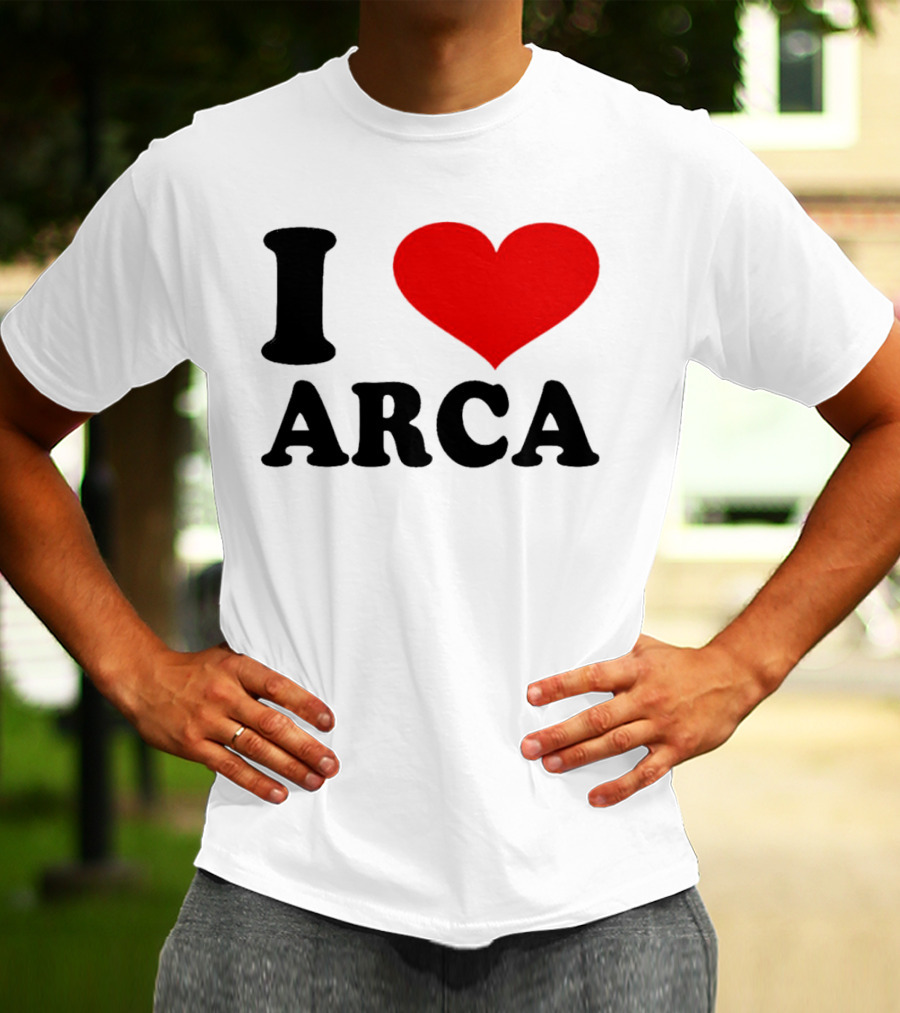 I Heart Arca Bold Text With Red Heart T-Shirt