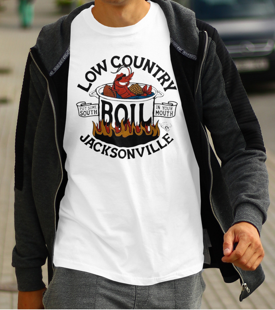 Low Country Boil Put Some South In Your Mouth Jacksonville Jaguars T-Shirt