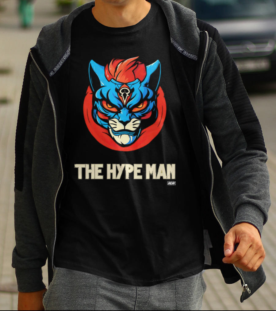 AEW Alex Abrahantes The Hype Man Fierce Cat Head T-Shirt