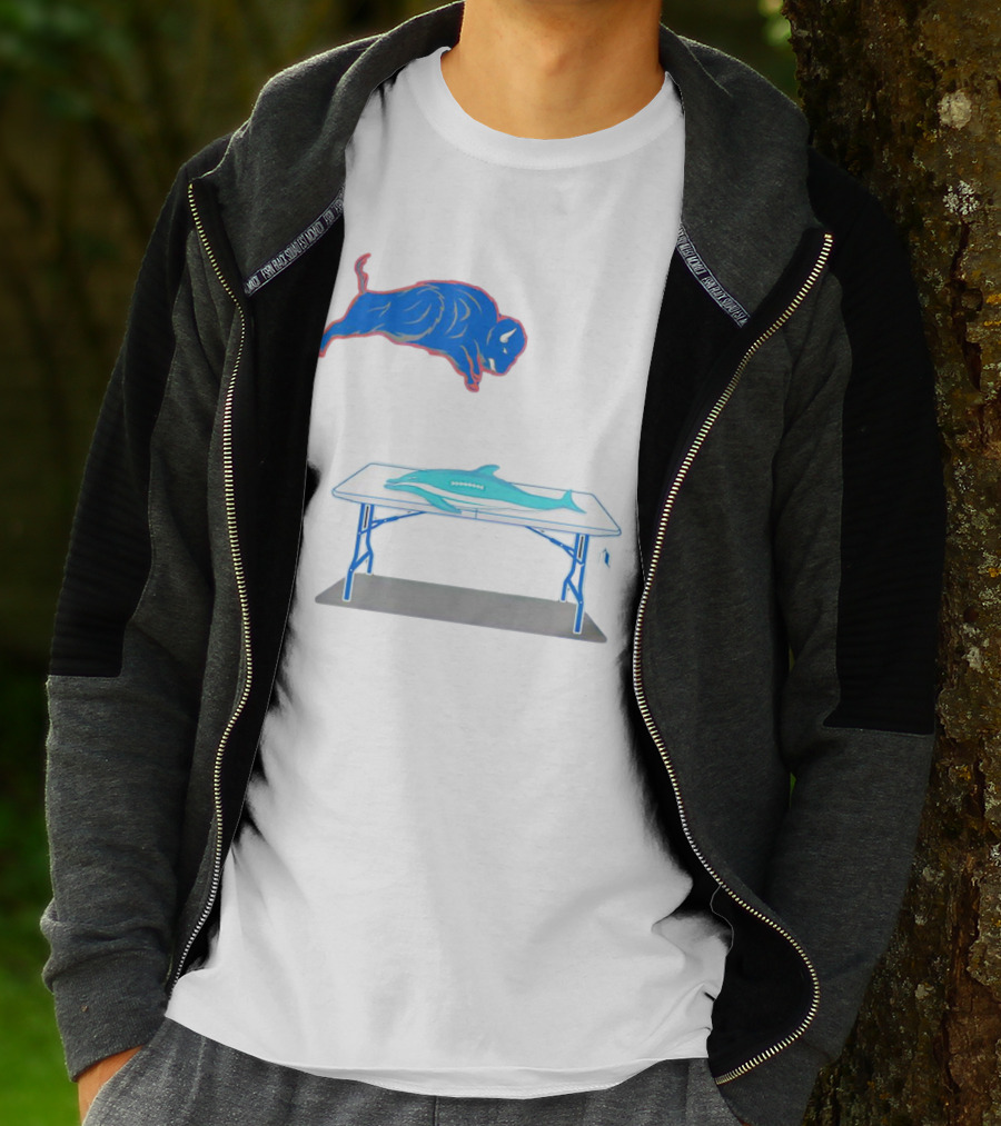 Buffalo Bills Jumping Over Table Miami Dolphins T-Shirt