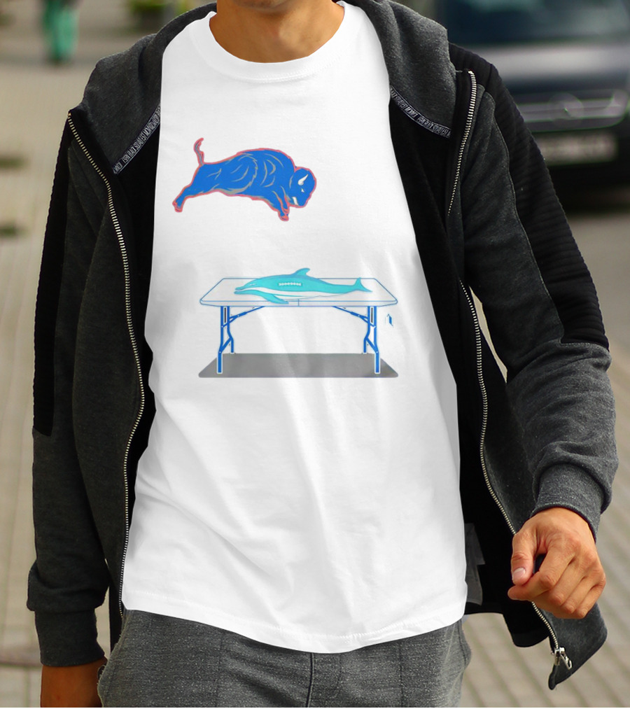 Buffalo Bills Jumping Over Table Miami Dolphins T-Shirt