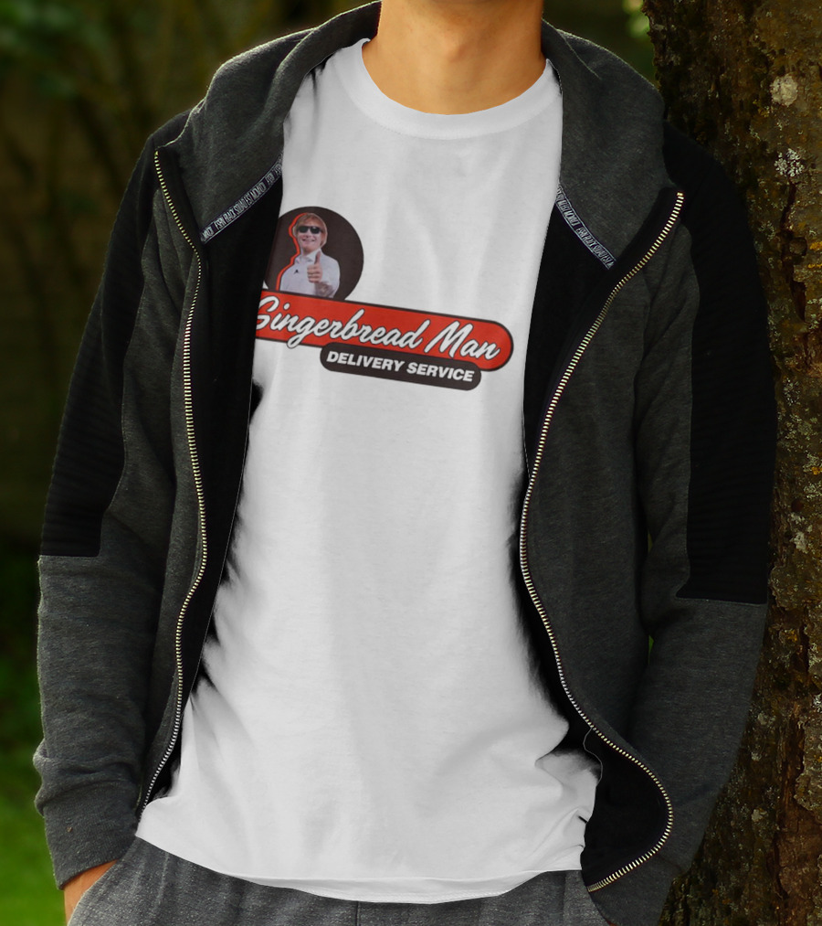 Gingerbread Man Delivery Service Cool Thumbs Up T-Shirt