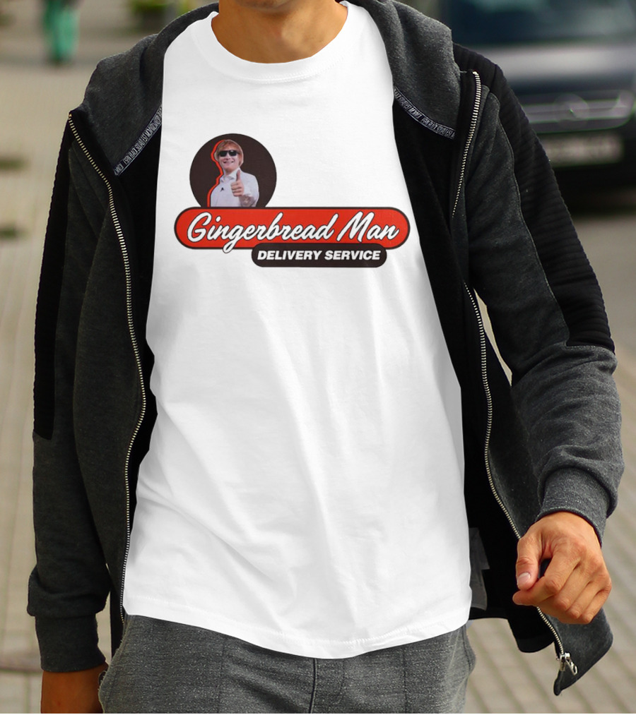 Gingerbread Man Delivery Service Cool Thumbs Up T-Shirt