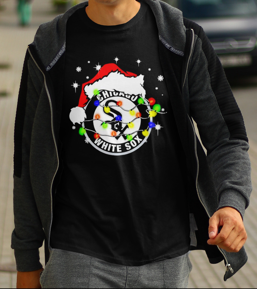 Chicago White Sox Christmas Santa Hat With Lights T-Shirt