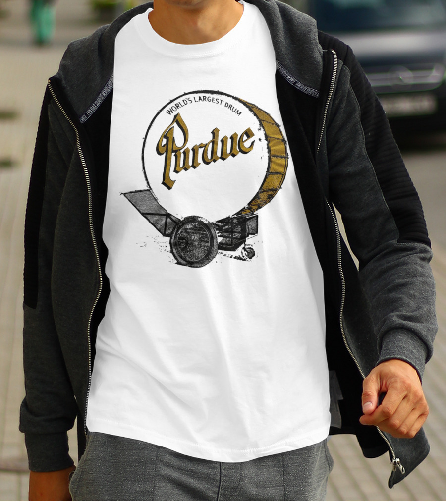 World's Largest Drum Purdue Black And Gold Band Heritage T-Shirt