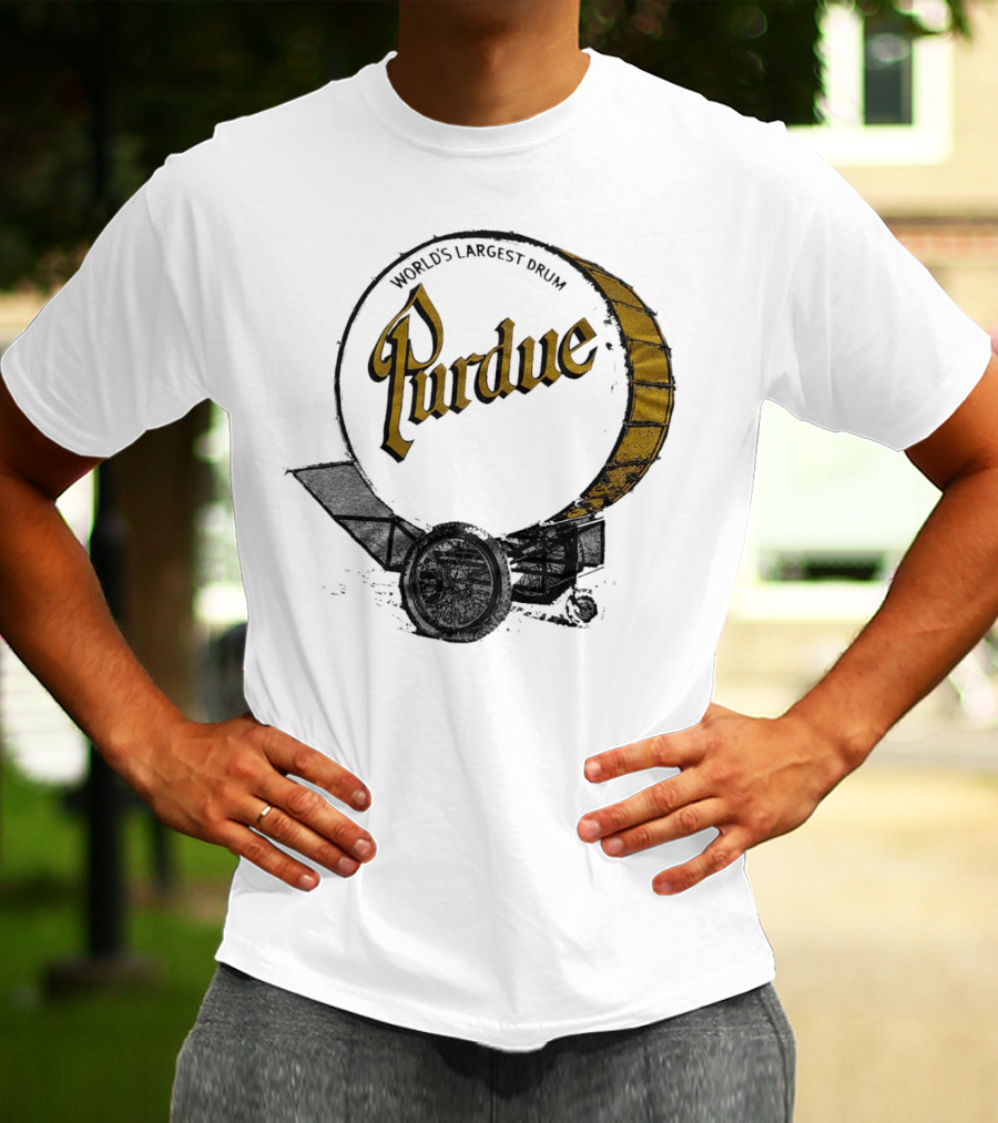World's Largest Drum Purdue Black And Gold Band Heritage T-Shirt