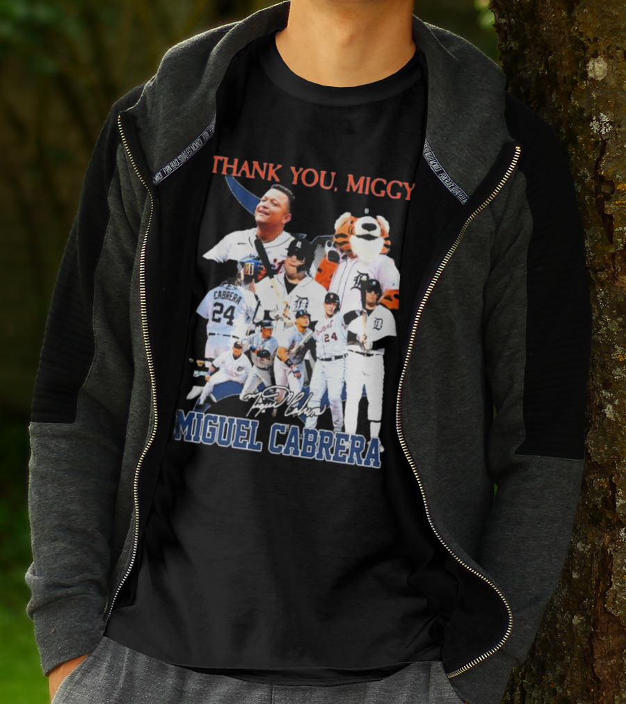 Thank You Miggy Miguel Cabrera Detroit Tigers Legend Signature T-Shirt