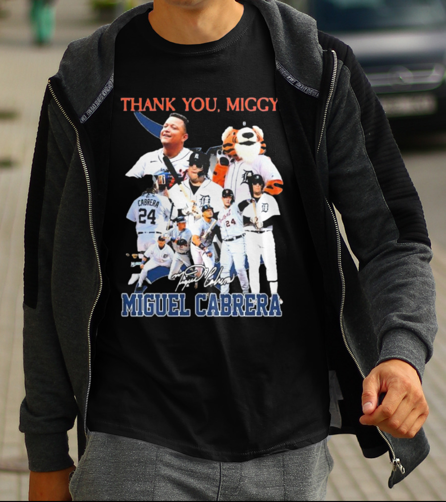 Thank You Miggy Miguel Cabrera Detroit Tigers Legend Signature T-Shirt