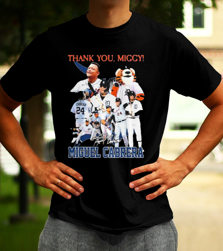 Thank You Miggy Miguel Cabrera Detroit Tigers Legend Signature T-Shirt