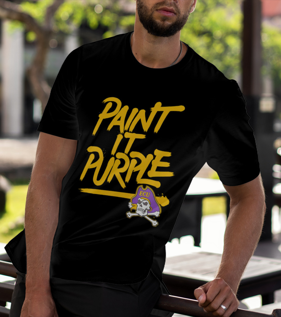 Paint It Purple Carolina ECU Pirates Skull T-Shirt