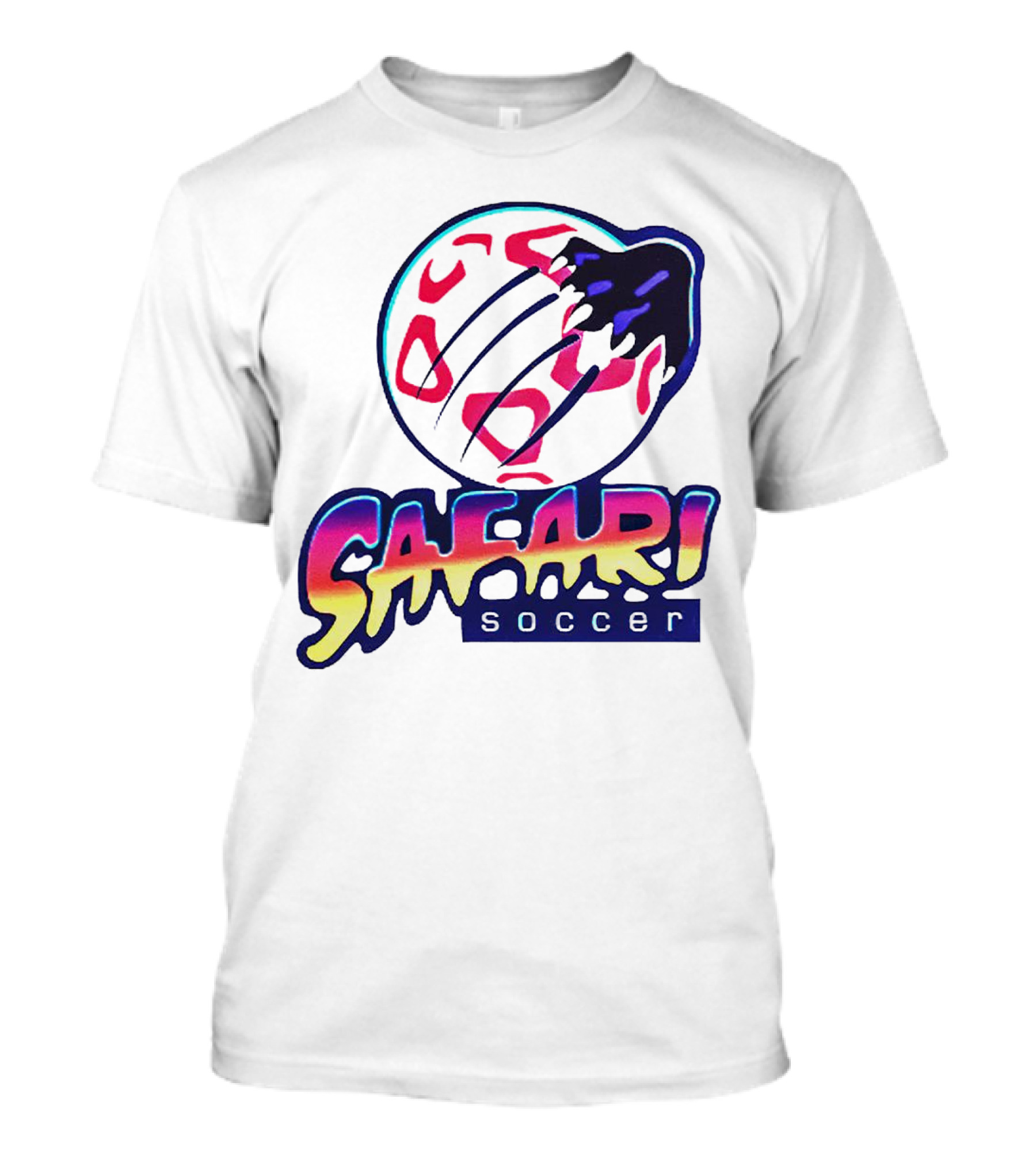 Detroit Safari Soccer Neon Animal Print球 T-Shirt