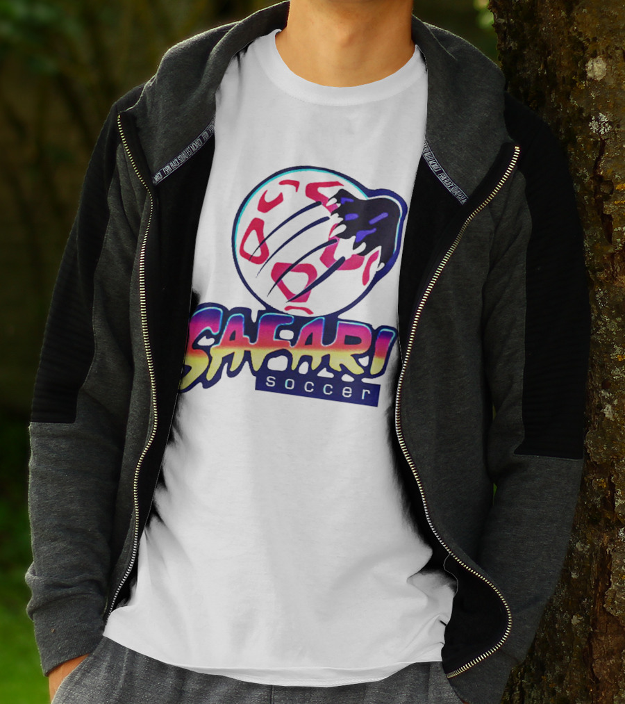 Detroit Safari Soccer Neon Animal Print球 T-Shirt