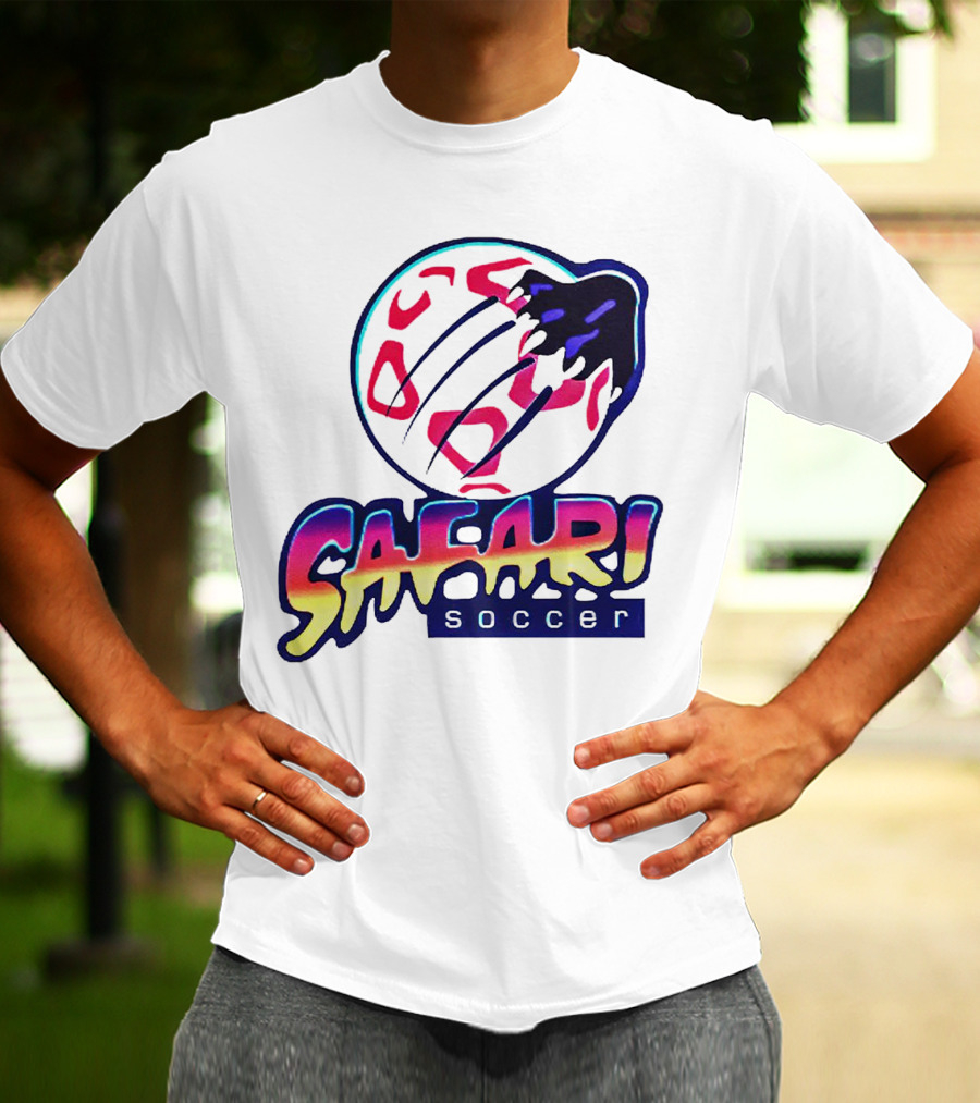 Detroit Safari Soccer Neon Animal Print球 T-Shirt