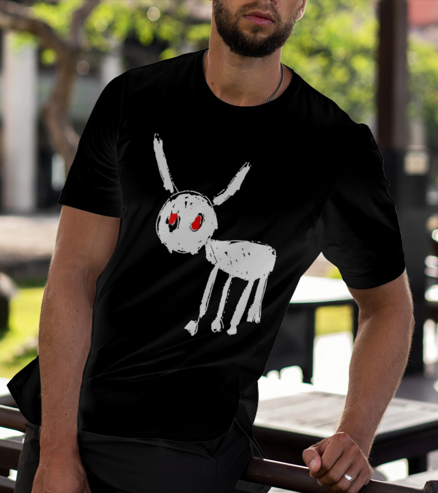 Drake For All The Dogs White Sketch Red Eyes T-Shirt