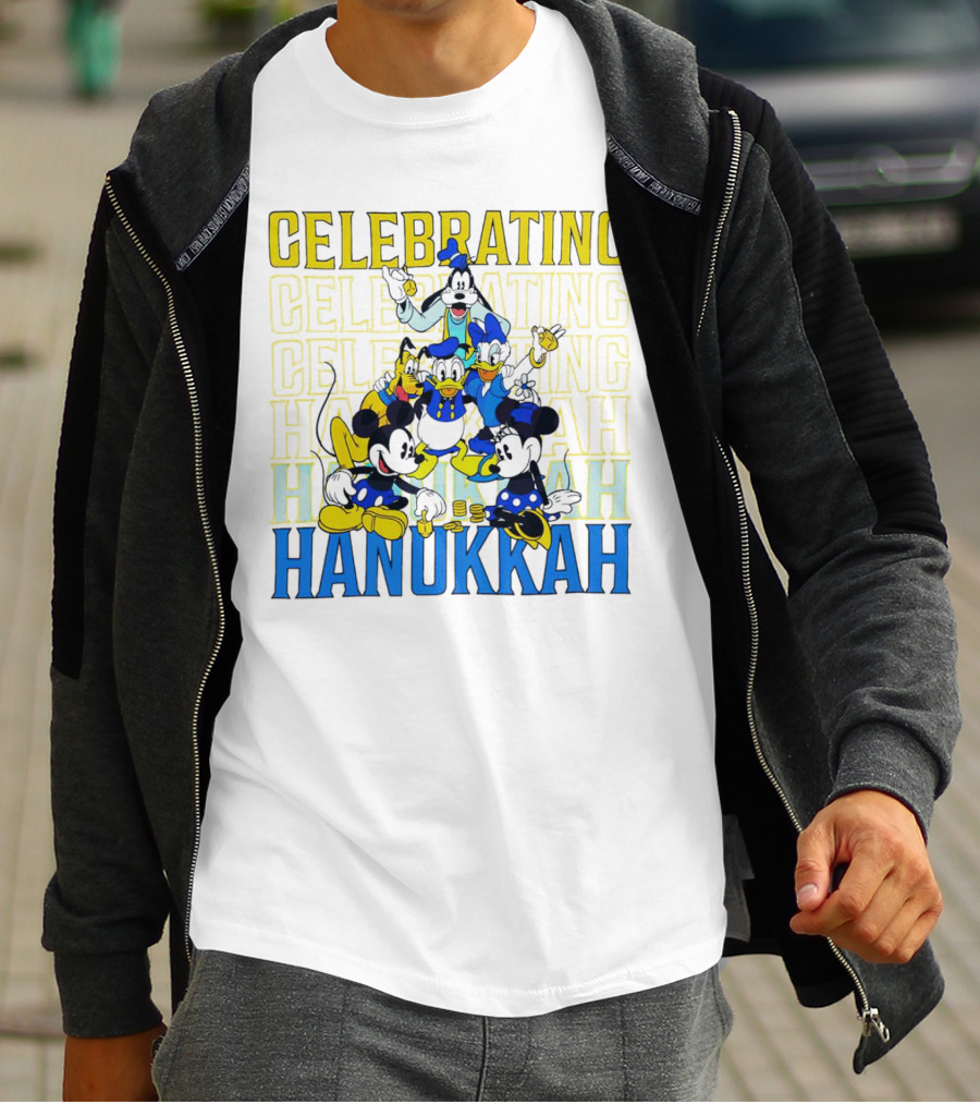 Celebrating Hanukkah Mickey Mouse And Friends T-Shirt