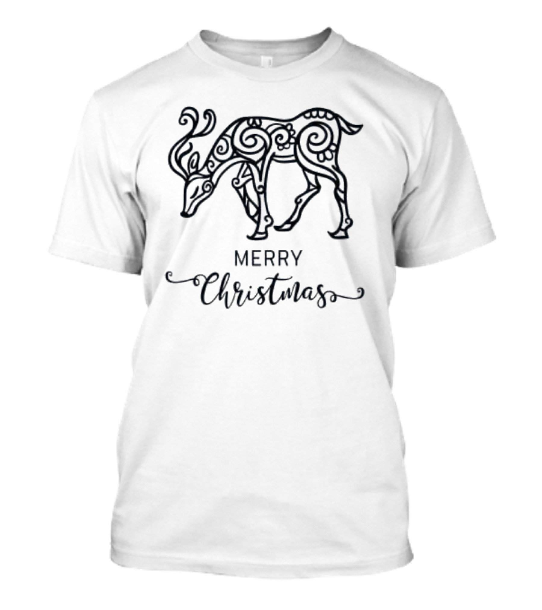 Merry Christmas Reindeer Swirl T-Shirt