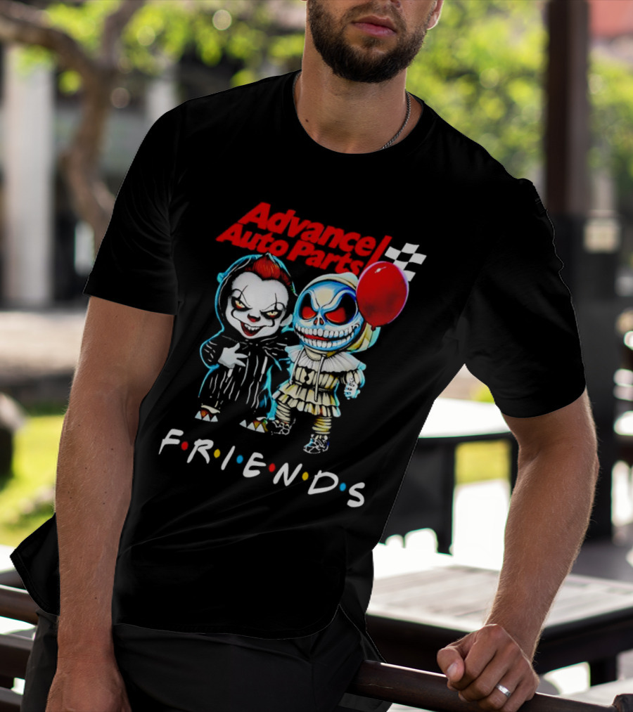 Advance Auto Parts Pennywise Jack Skellington Friends Halloween Red Balloon T-Shirt