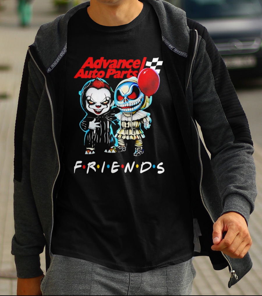 Advance Auto Parts Pennywise Jack Skellington Friends Halloween Red Balloon T-Shirt