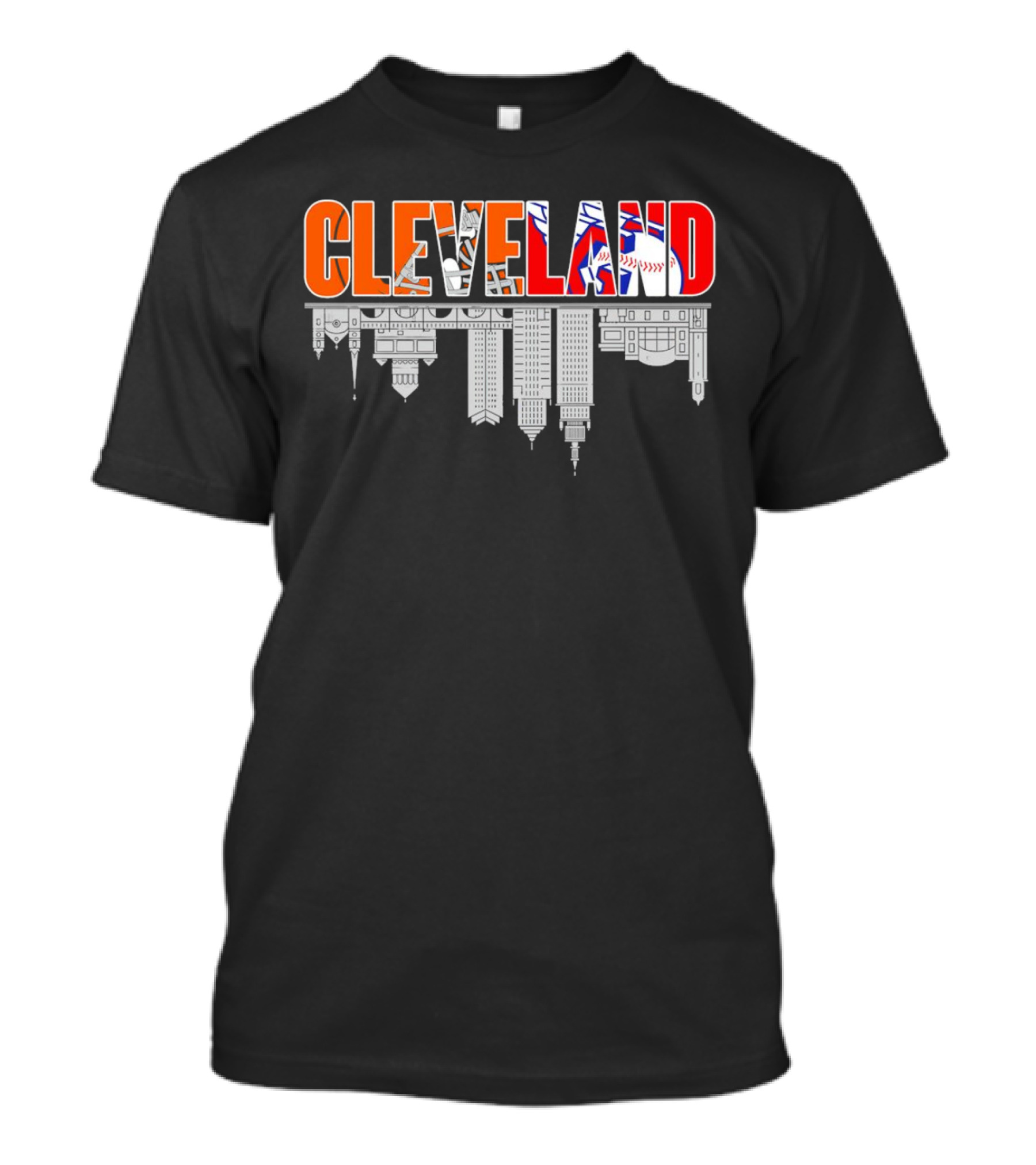 Cleveland City Sports Team Cleveland Browns Cleveland Guardians Skyline T-Shirt