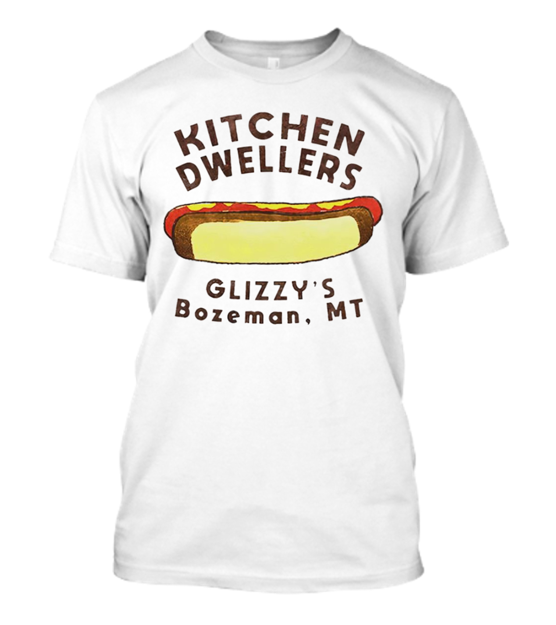 Kitchen Dwellers Glizzy's Bozeman MT Hot Dog T-Shirt