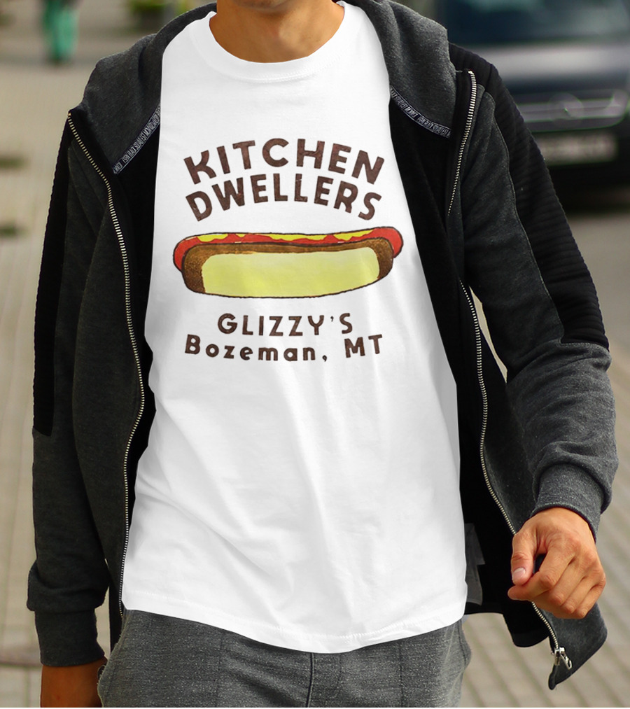 Kitchen Dwellers Glizzy's Bozeman MT Hot Dog T-Shirt