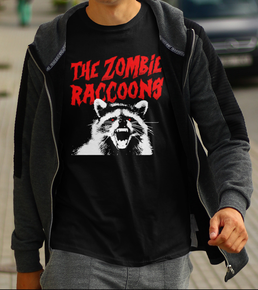 The Zombie Raccoons Fierce Creature Horror T-Shirt