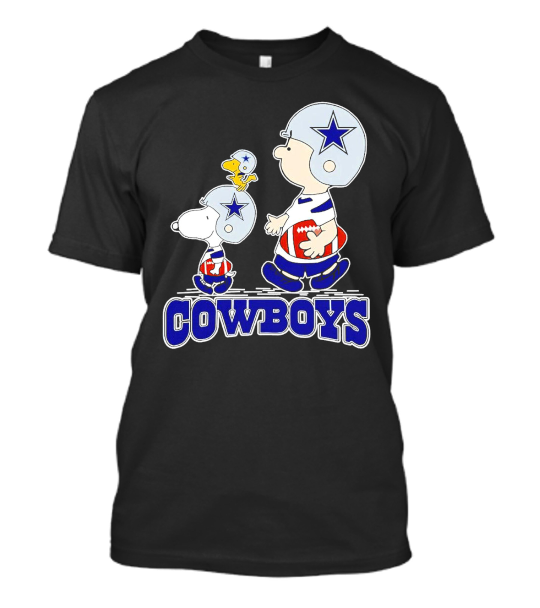 Cowboys Snoopy Charlie Brown Woodstock Football Helmets T-Shirt