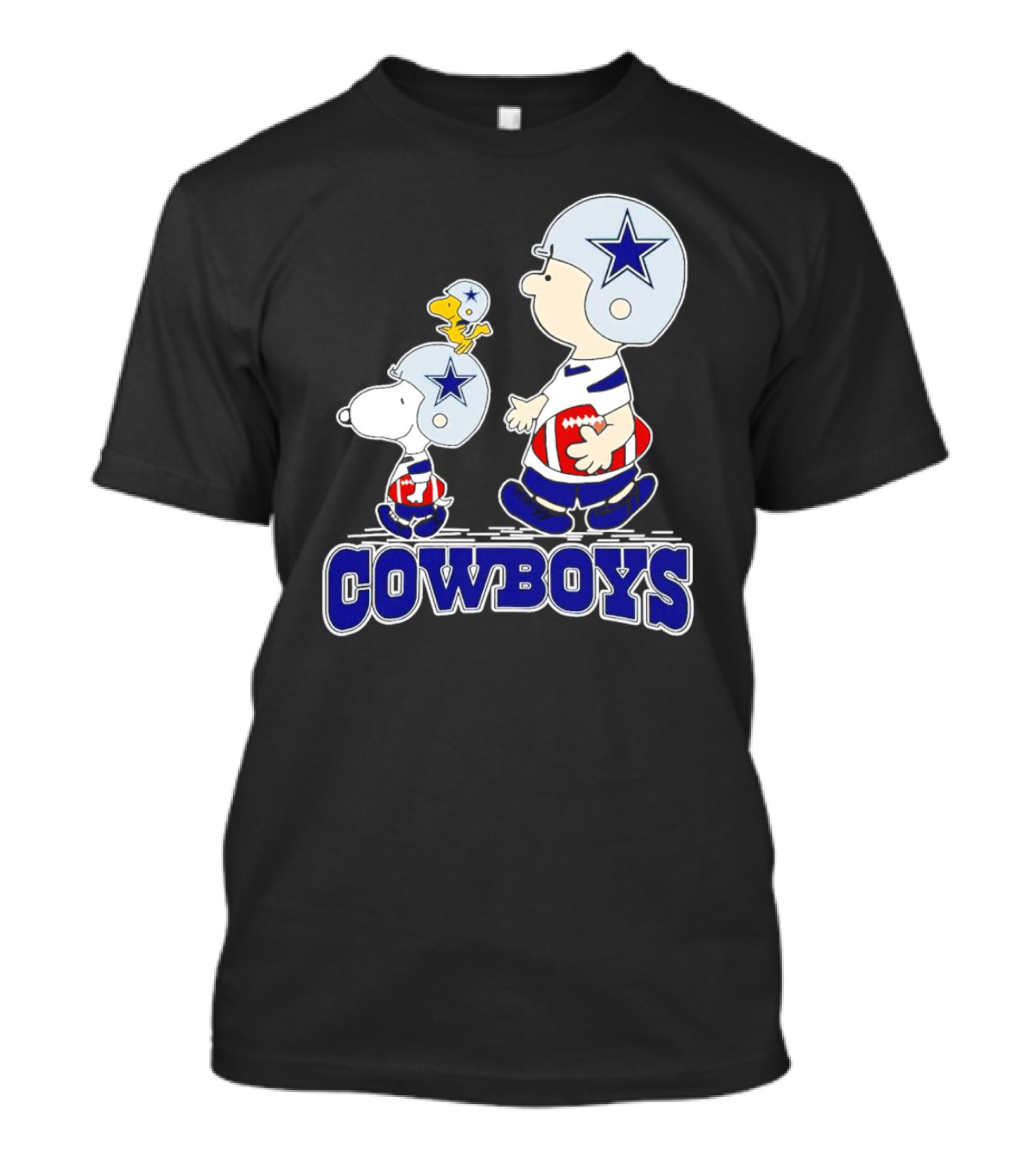 Dallas Cowboys Snoopy Charlie Brown Woodstock Football Helmets T-Shirt