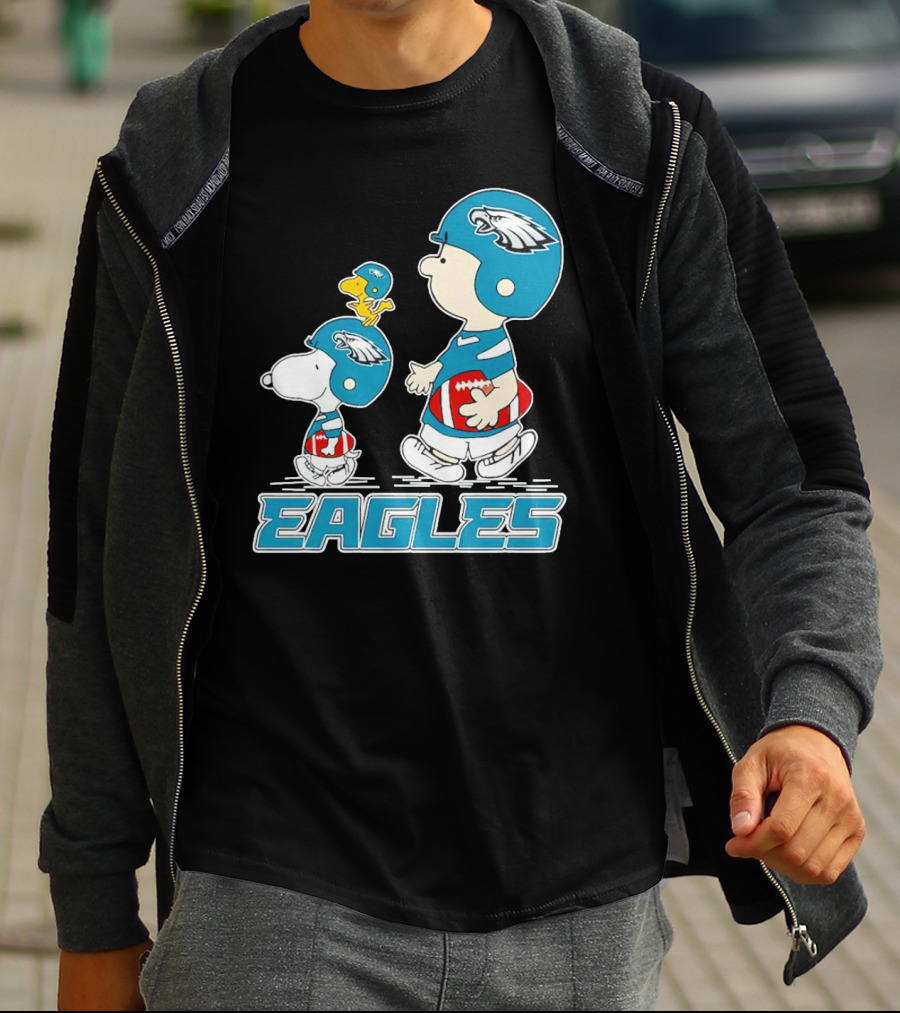 Eagles Football Snoopy Charlie Brown Woodstock Philadelphia T-Shirt