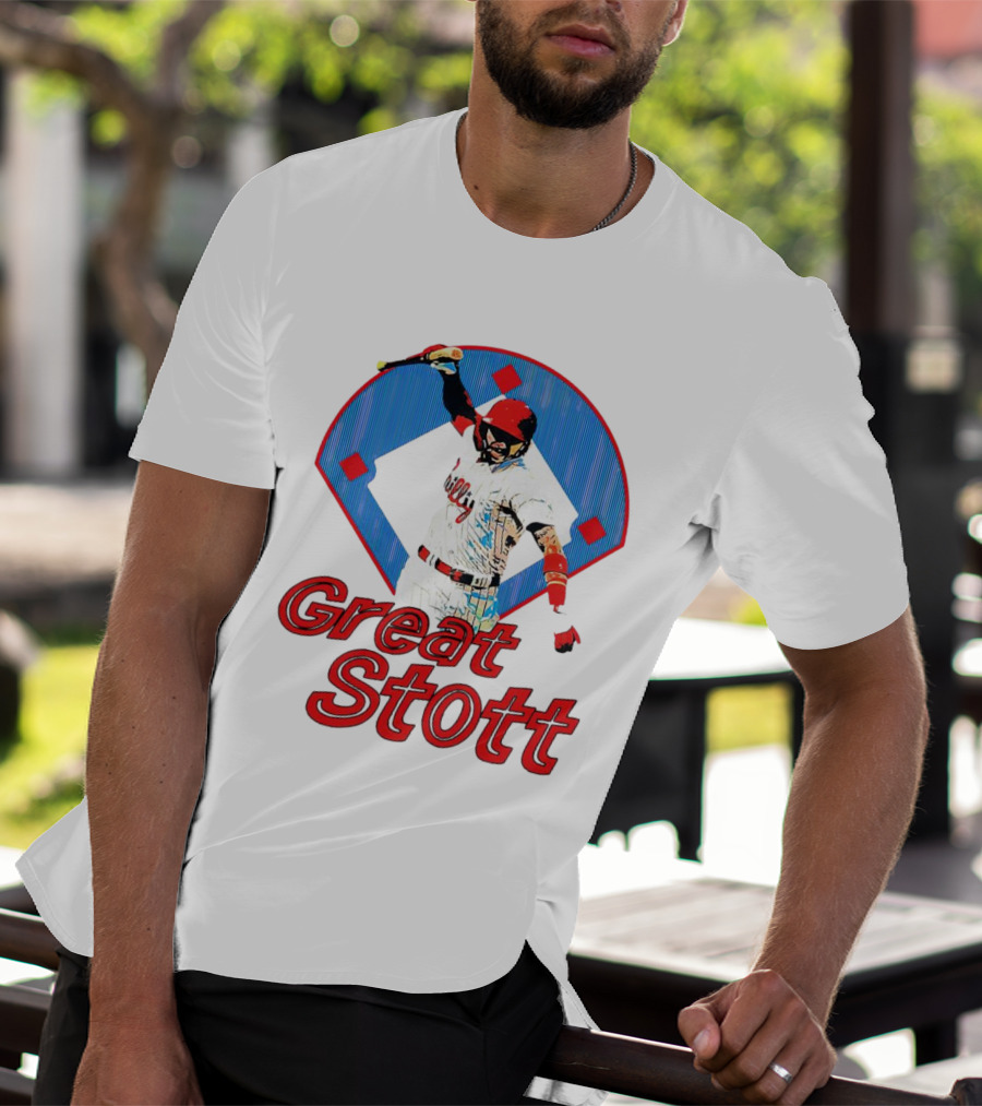 Great Stott Philadelphia Phillies Bat Spike T-Shirt
