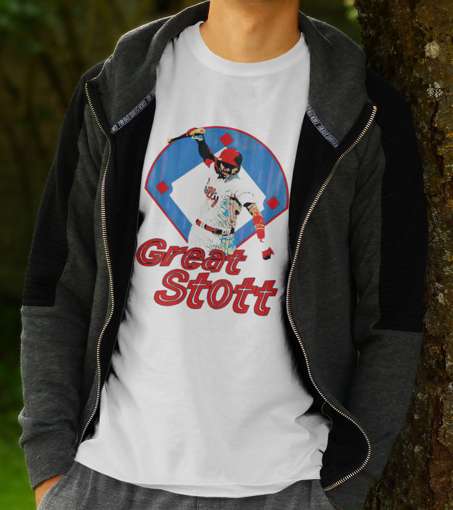 Great Stott Philadelphia Phillies Bat Spike T-Shirt
