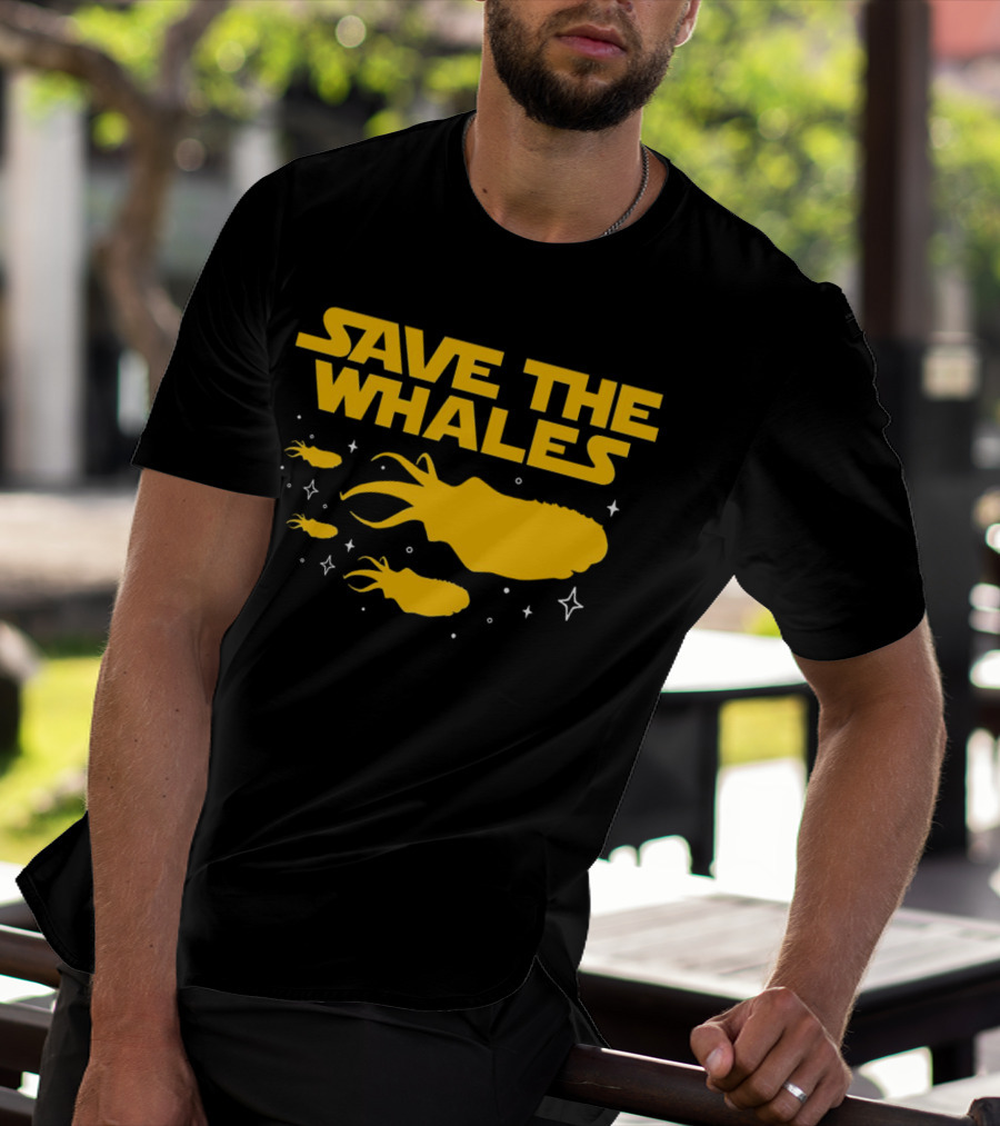 Save The Whales I Mean Purrgil Star Wars Parody Yellow Space Creatures T-Shirt