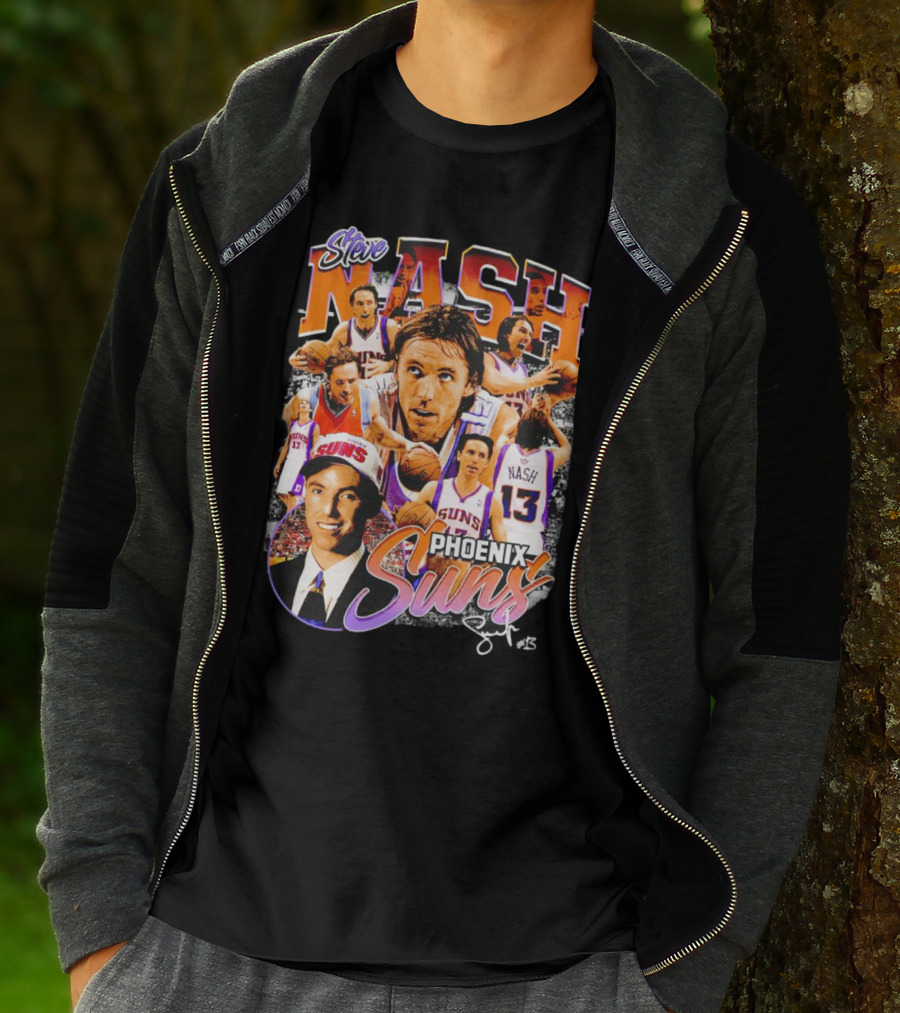 Steve Nash Phoenix Suns Basketball NBA Signature Collage T-Shirt