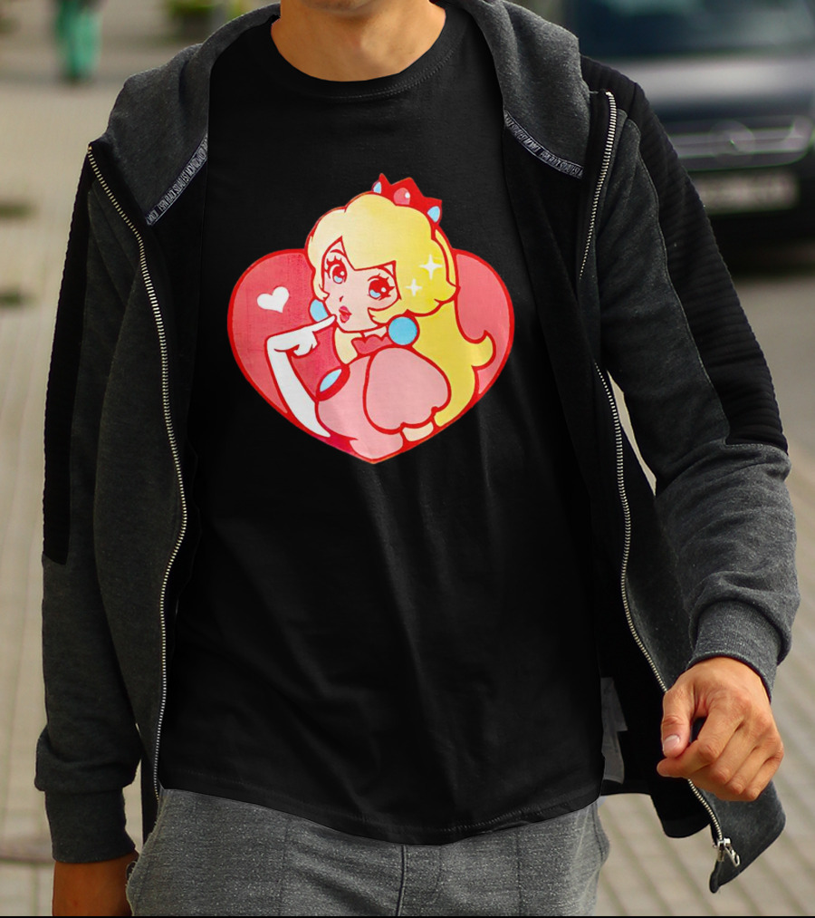 Jivke Princess Peach Heart T-Shirt