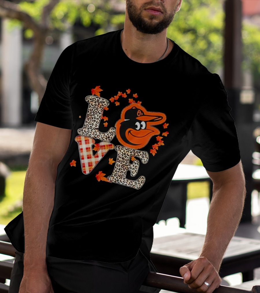 Love Baltimore Orioles Fall Style With Leaves And Classic T-Shirt