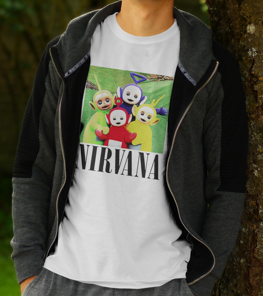 Nirvana Teletubbies Crossover Black T-Shirt