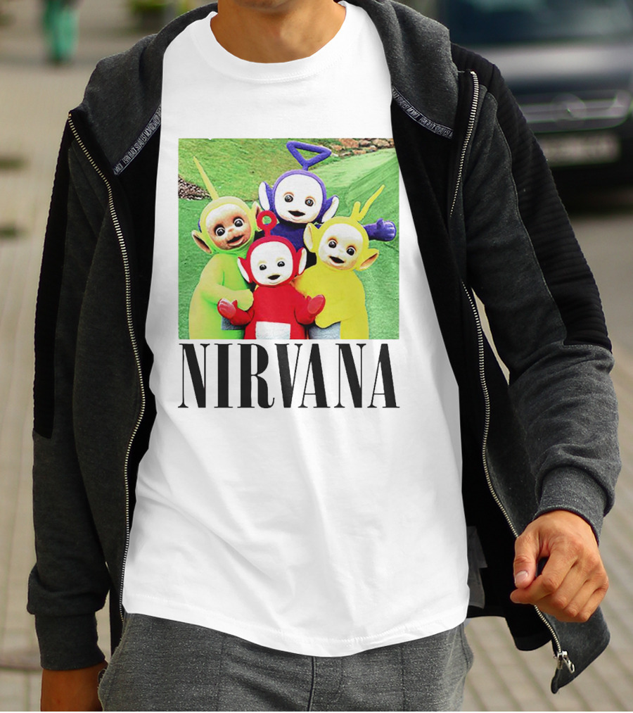 Nirvana Teletubbies Crossover Black T-Shirt
