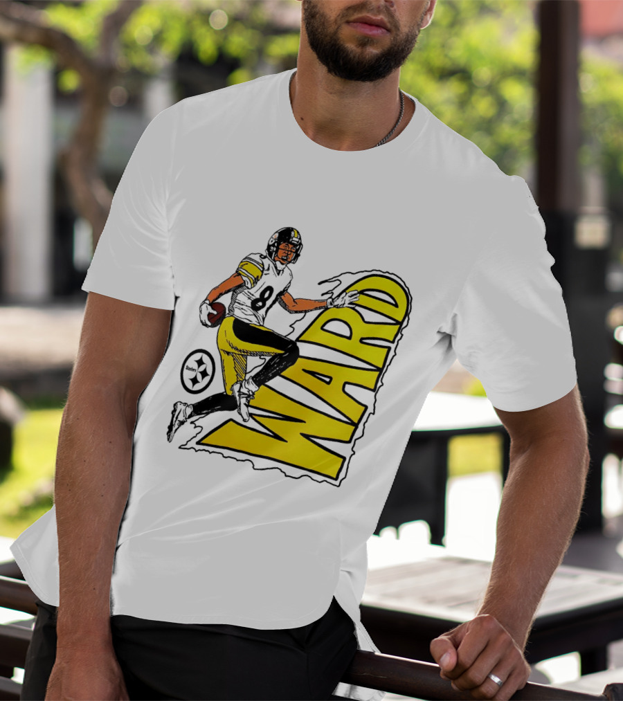 Hines Ward Pittsburgh Steelers Ward 86 Caricature Player NFL Football T-Shirt