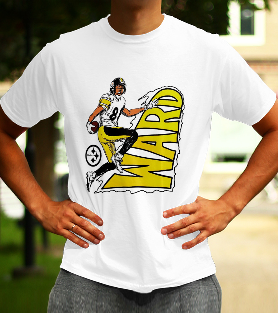 Hines Ward Pittsburgh Steelers Ward 86 Caricature Player NFL Football T-Shirt