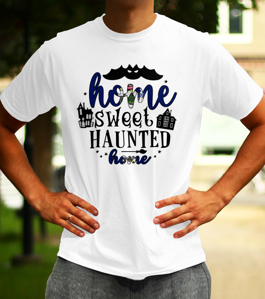 Home Sweet Haunted Home Halloween Maine Ghostly Houses T-Shirt
