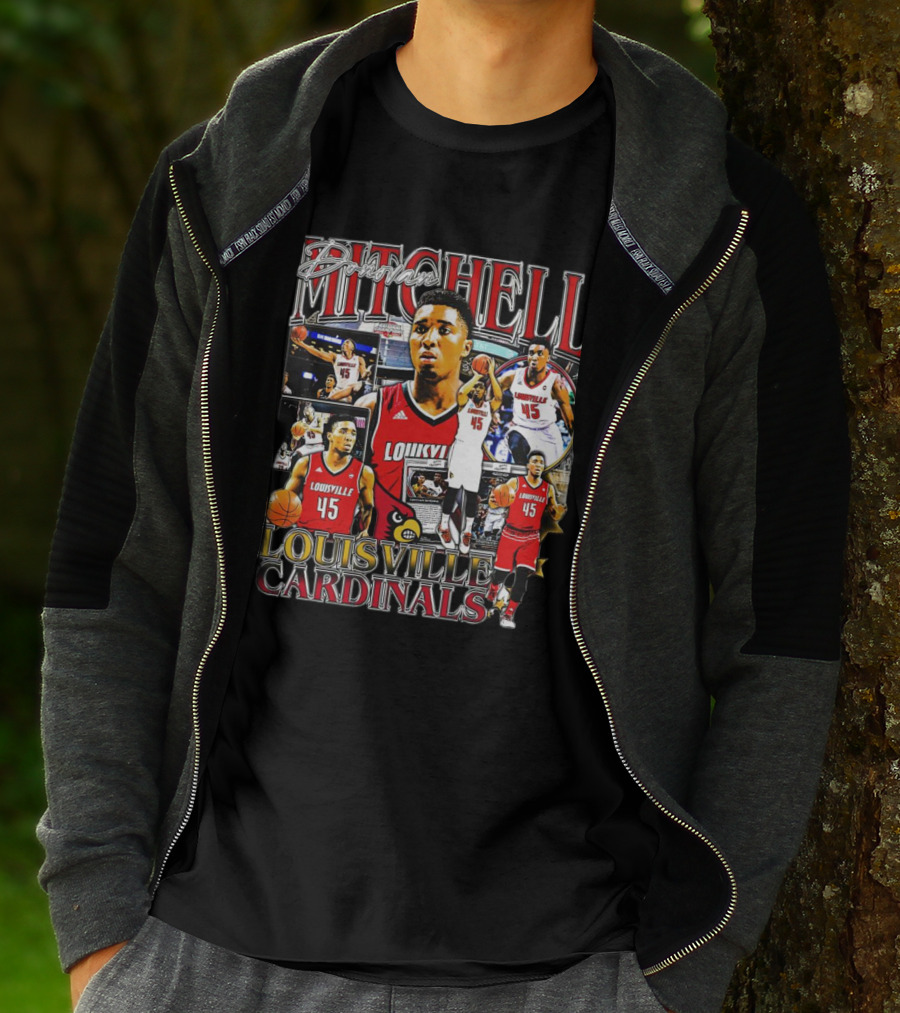 Donovan Mitchell Louisville Cardinals Basketball Highlights Collage T-Shirt